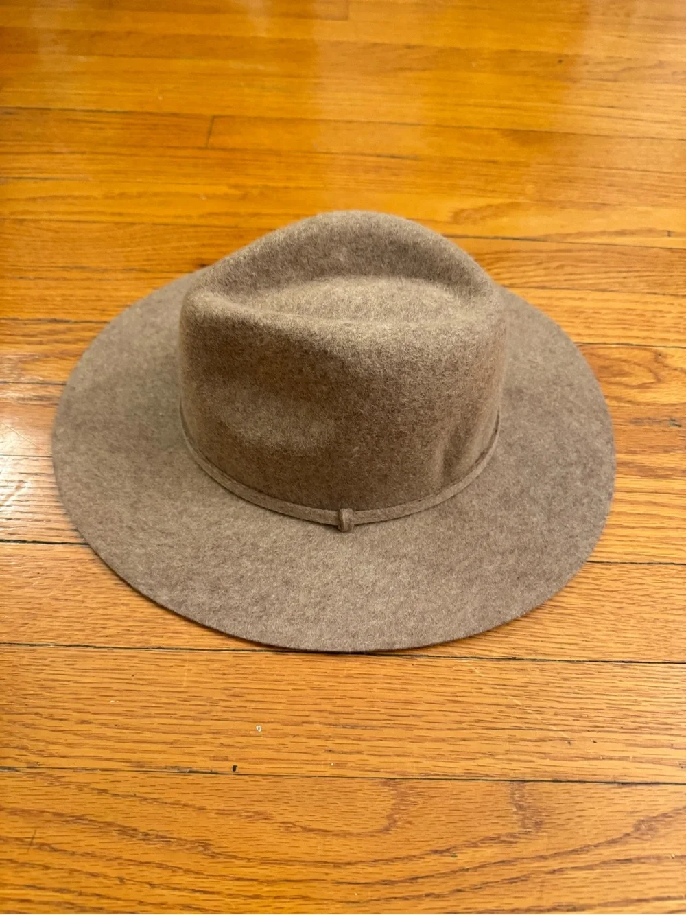 J.CREW Wide Brim Women’s Brown Solid Wool Felt Fedora Hat, Size S-M
